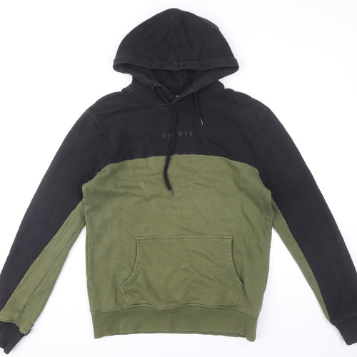 Devote London Mens Black Green Pullover Hoodie S Regular Cotton