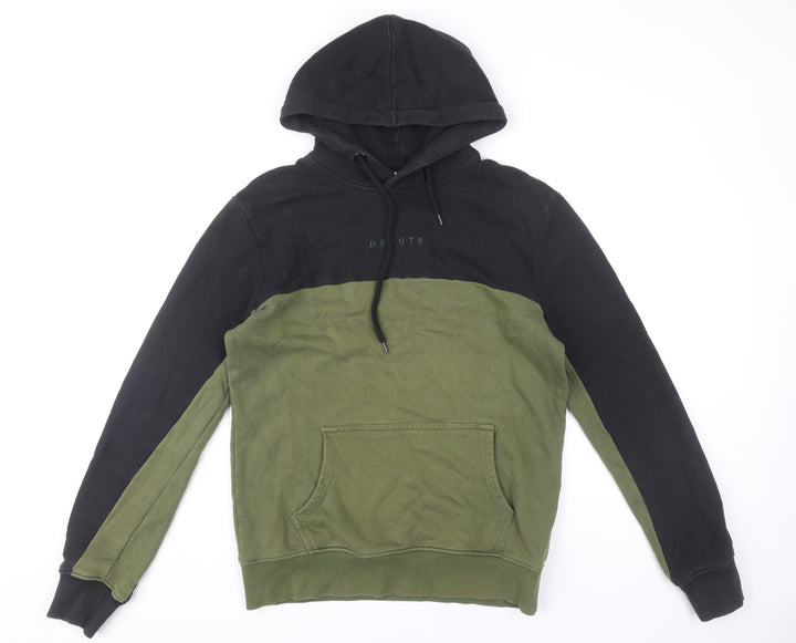 Devote London Mens Black Green Pullover Hoodie S Regular Cotton