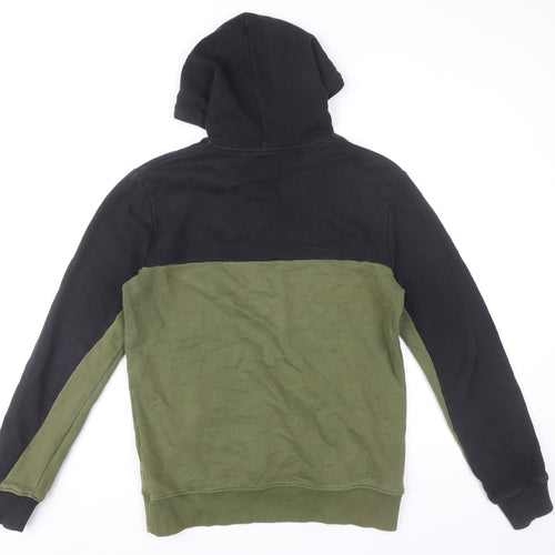Devote London Mens Black Green Pullover Hoodie S Regular Cotton
