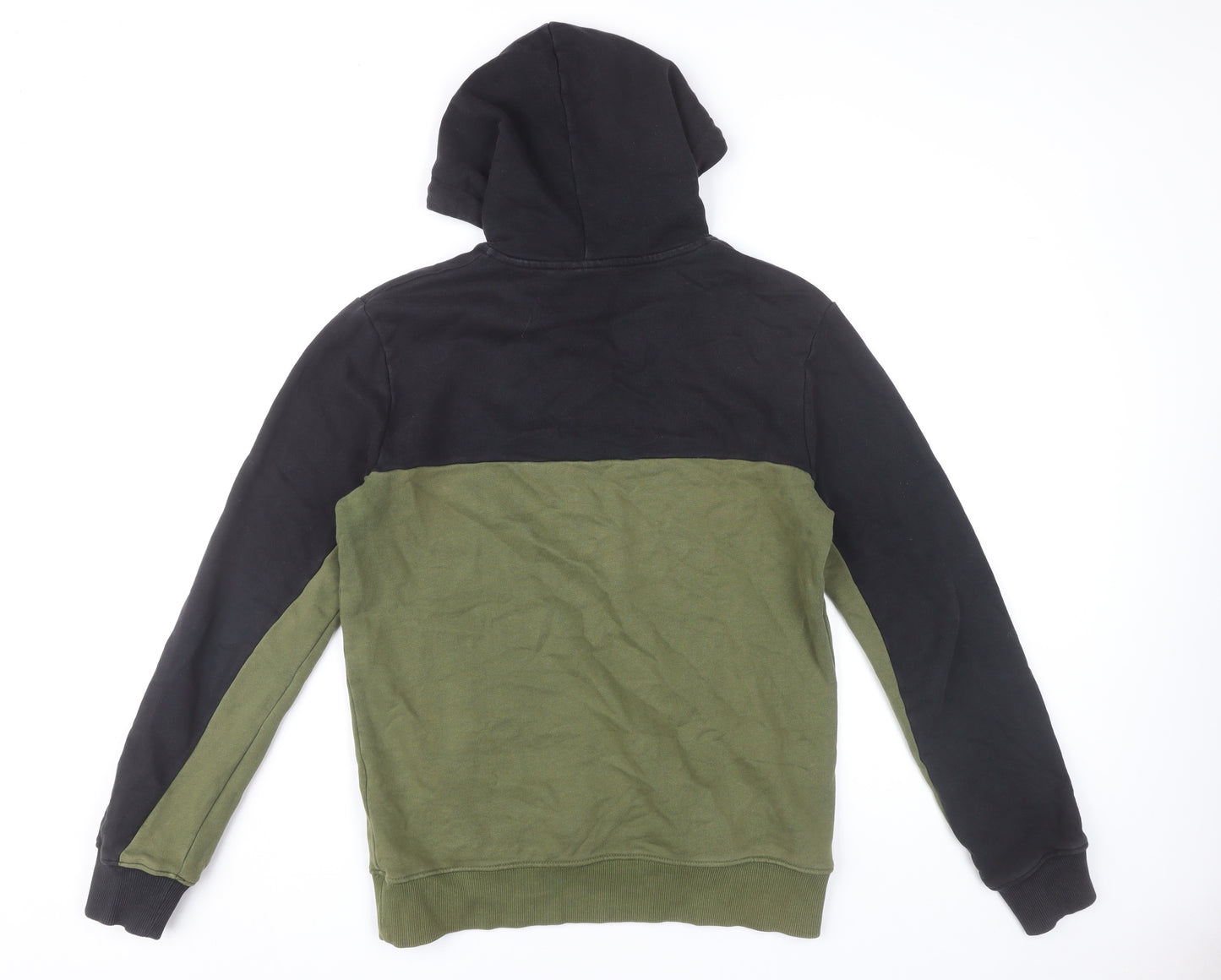 Devote London Mens Black Green Pullover Hoodie S Regular Cotton