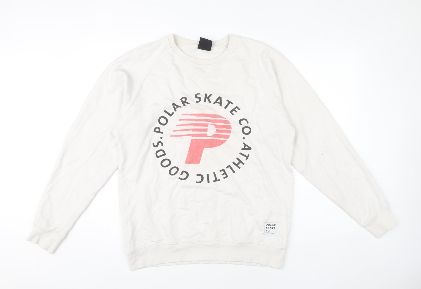 Polar Skate Co. Men’s White Medium Pullover Sweatshirt Graphic Logo