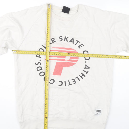 Polar Skate Co. Men’s White Medium Pullover Sweatshirt Graphic Logo