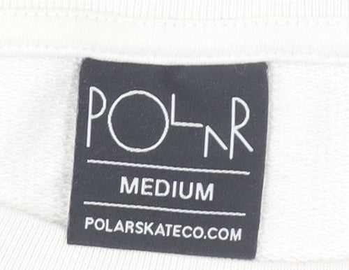 Polar Skate Co. Men’s White Medium Pullover Sweatshirt Graphic Logo