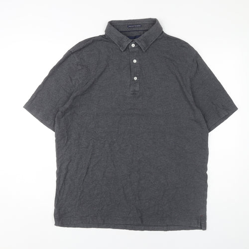 JACHS New York Men’s Grey Pima Cotton Blend Polo Shirt L