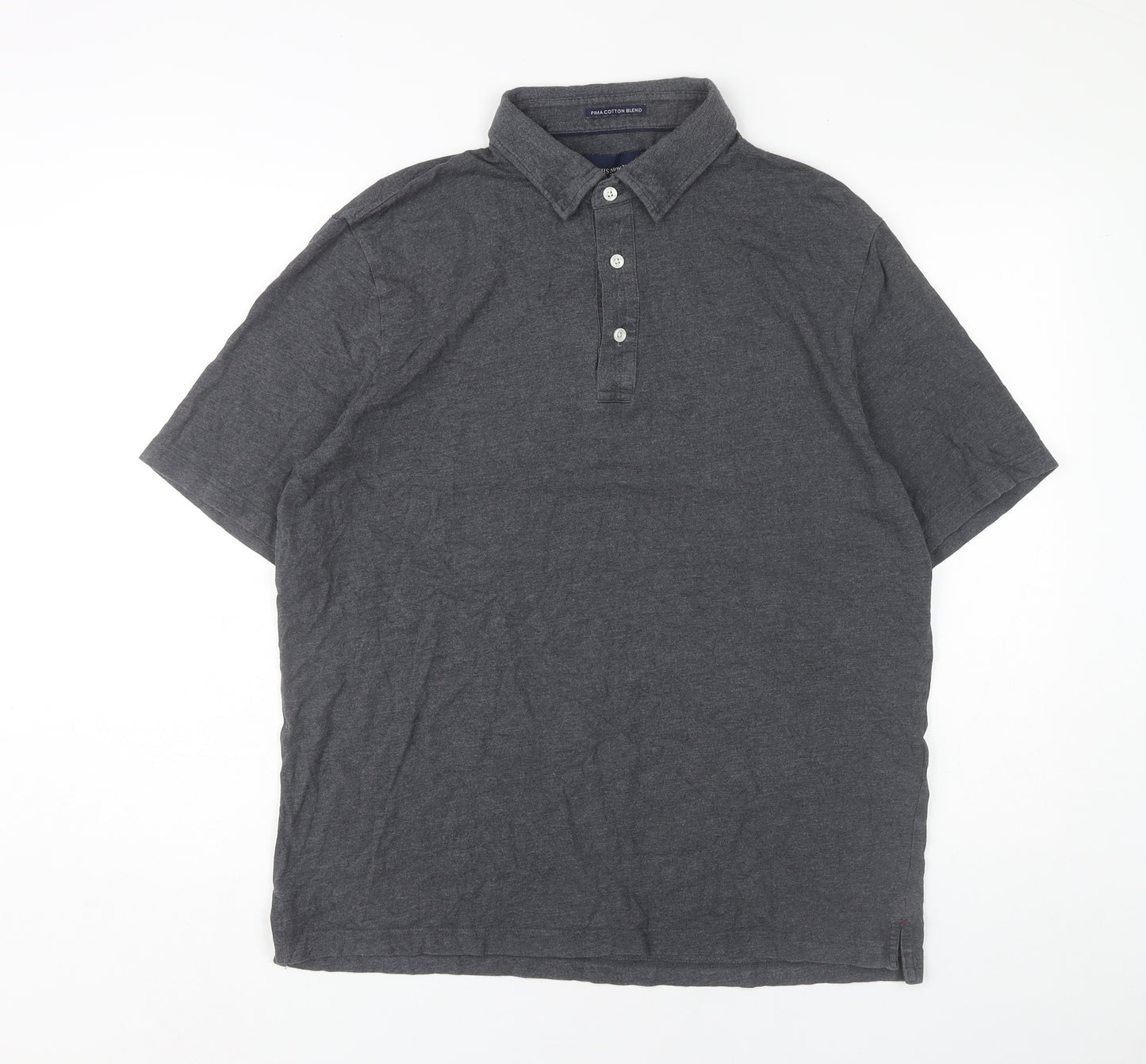 JACHS New York Men’s Grey Pima Cotton Blend Polo Shirt L