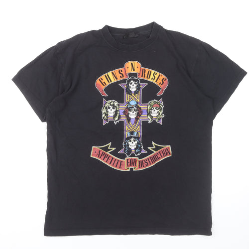Bravado Womens Black Guns N' Roses Band T-Shirt Size M Rock Tee