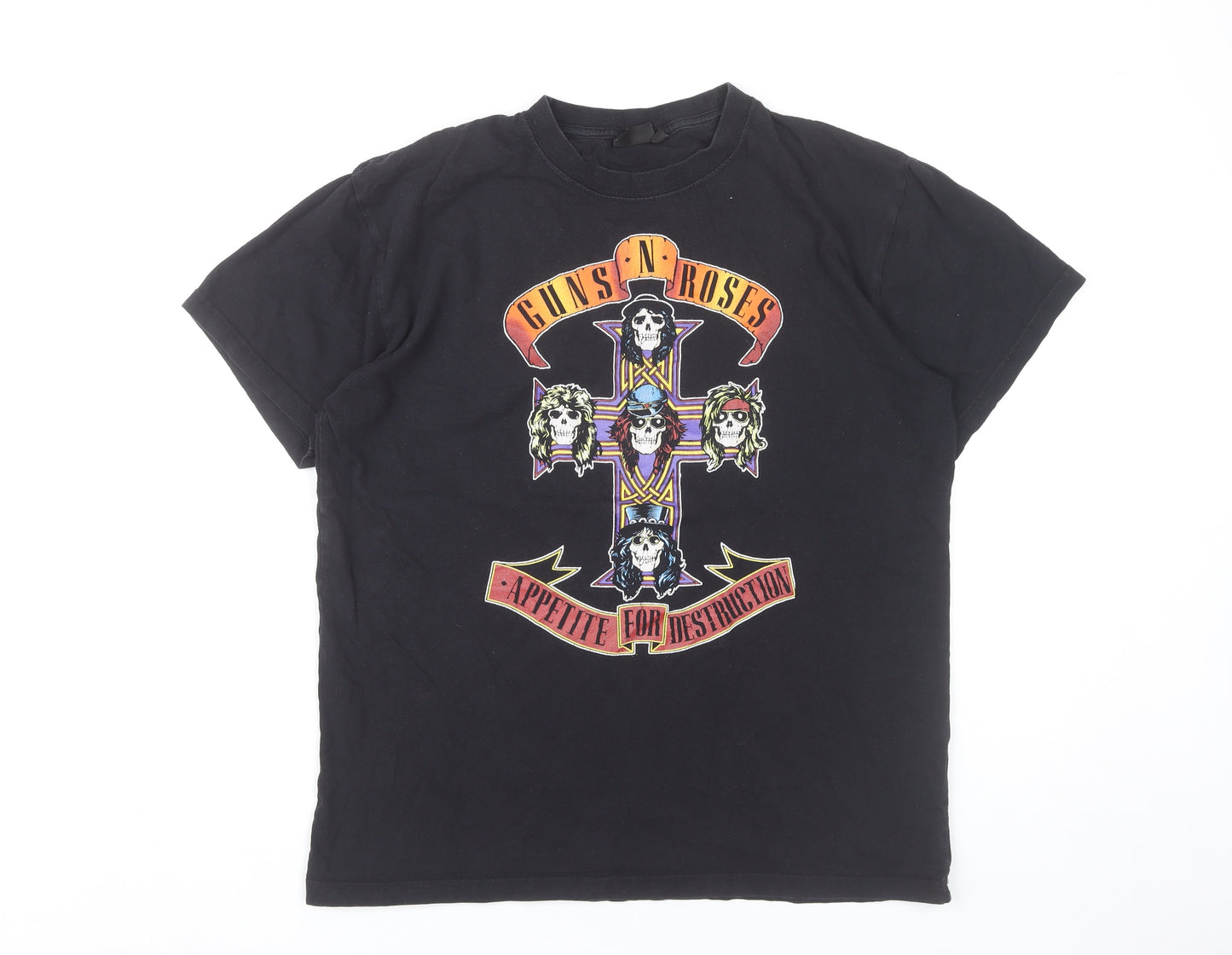 Bravado Womens Black Guns N' Roses Band T-Shirt Size M Rock Tee