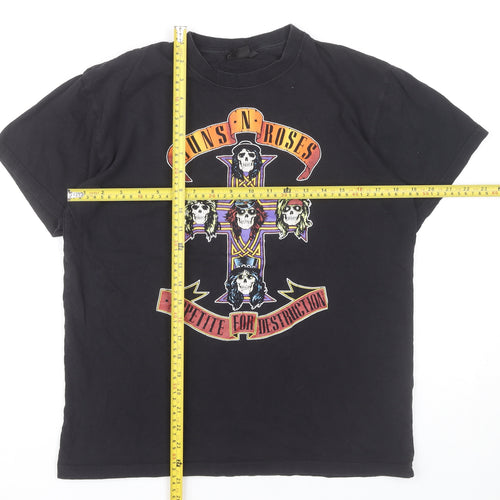 Bravado Womens Black Guns N' Roses Band T-Shirt Size M Rock Tee