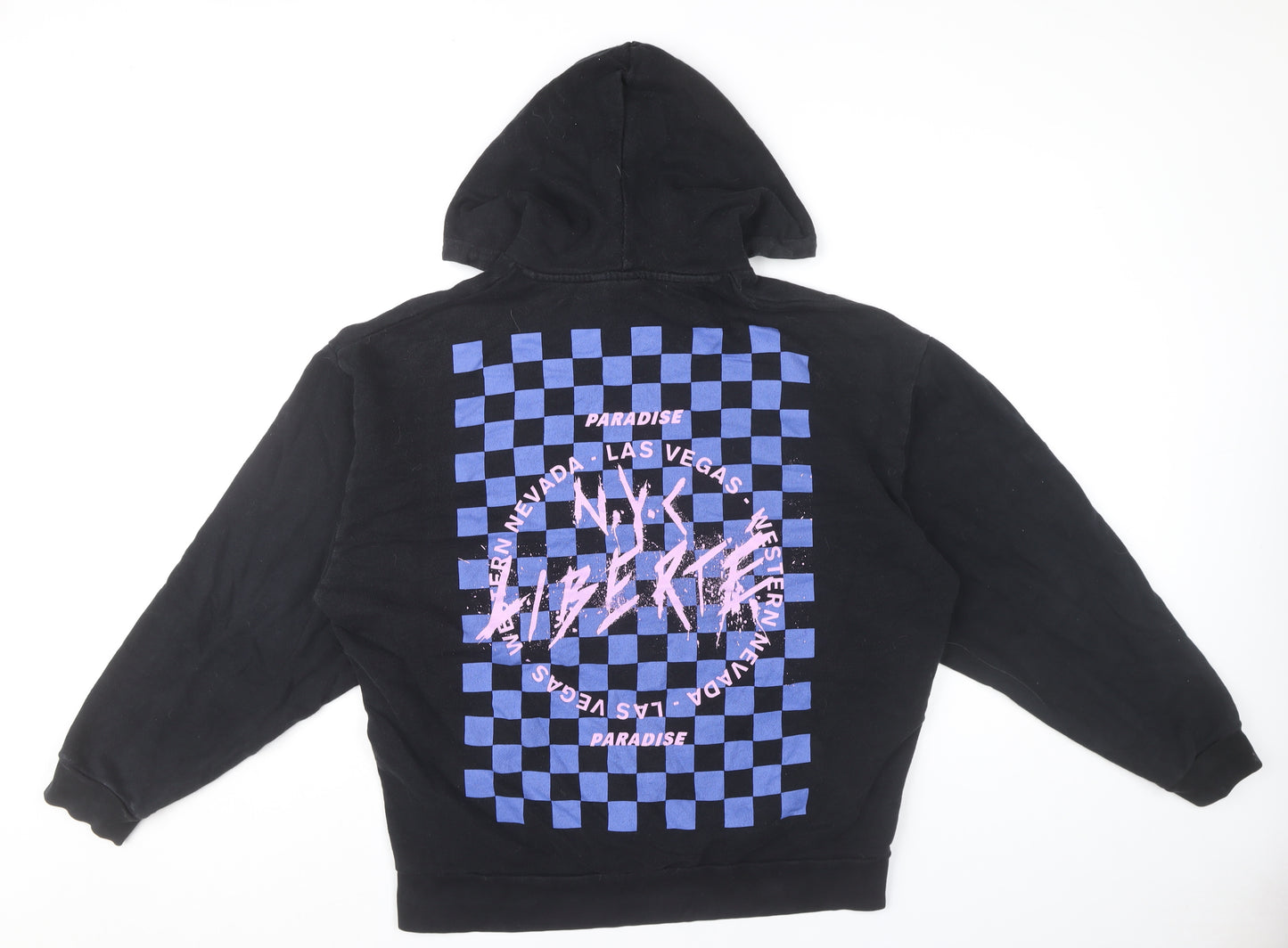 ASOS Men’s Black Pullover Hoodie Medium Graphic Print Retro Style