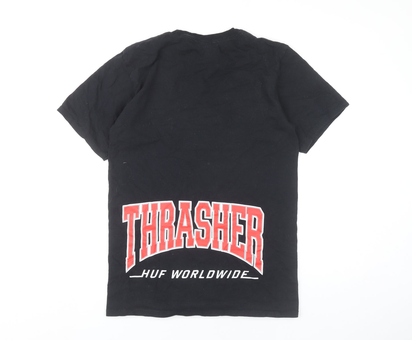 HUF Thrasher Men's Black Small Graphic Skate T-Shirt