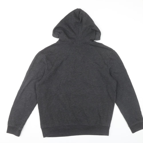GAP Womens Dark Grey Hoodie Small Pullover Logo Cotton Blend