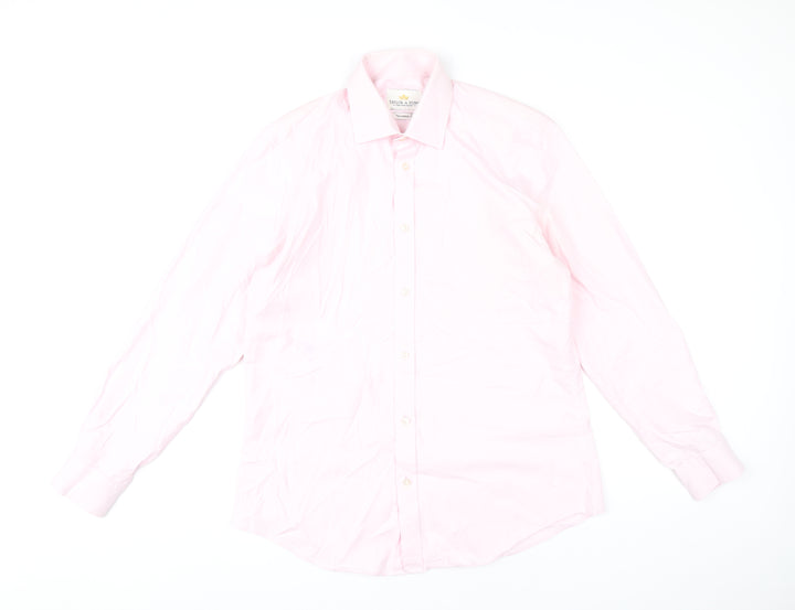 Taylor & Hunt Men's Pink 15.5 Slim Fit Cotton Dress Shirt