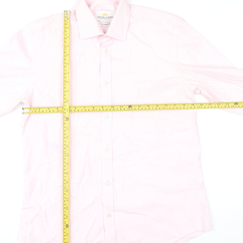 Taylor & Hunt Men's Pink 15.5 Slim Fit Cotton Dress Shirt