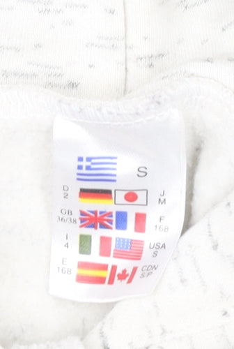 Adidas Men White Pullover Hoodie Small Logo Hooded Sweatshirt