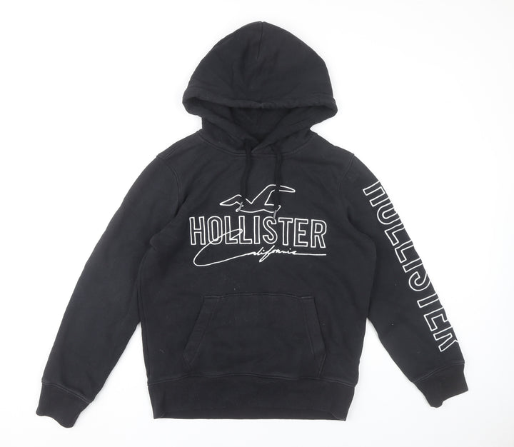 Hollister Mens Black XS Pullover Hoodie Graphic Logo Hoodie