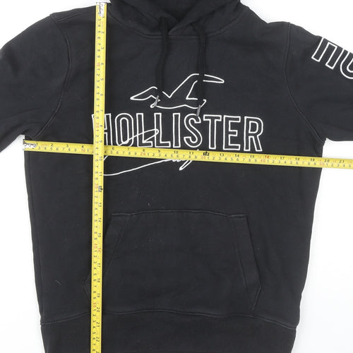Hollister Mens Black XS Pullover Hoodie Graphic Logo Hoodie