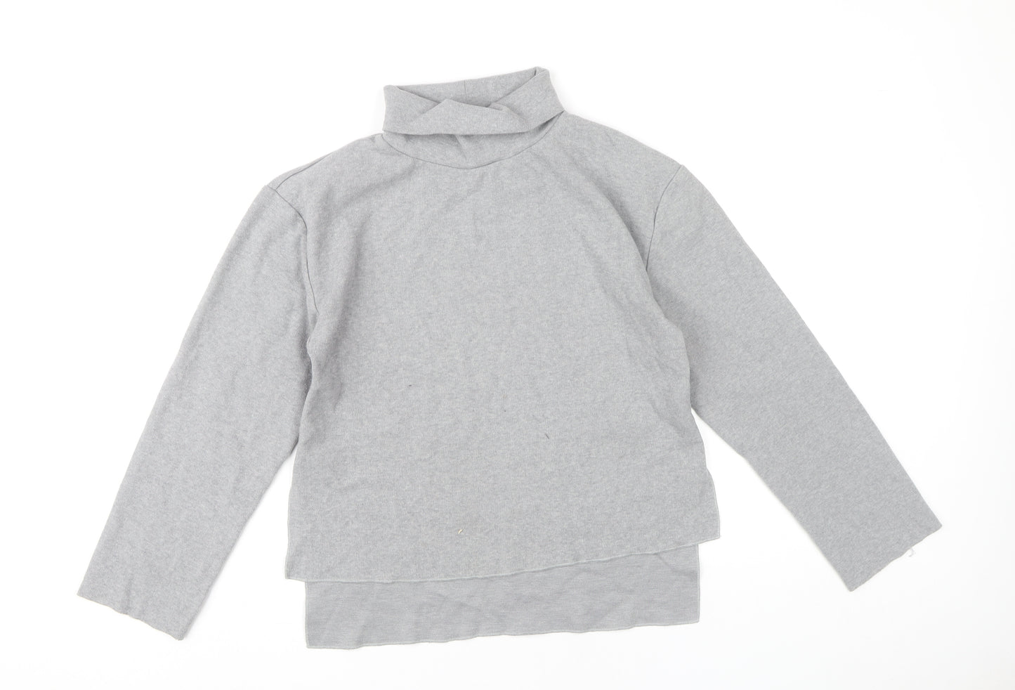Zara Womens Grey Roll Neck Pullover Jumper Size M Long Sleeve