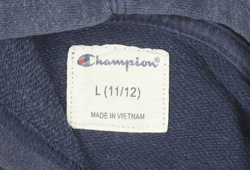 Champion Boys Blue Pullover Hoodie 11-12 Years Regular Fit Logo Sportswear