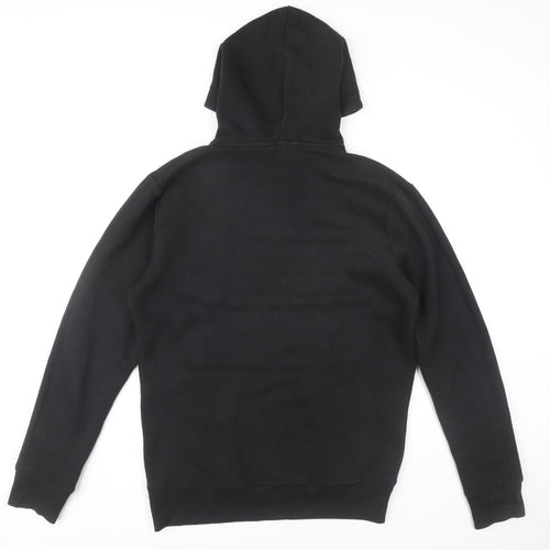 Ellesse Mens Black Grey Pullover Hoodie M Logo 1/2 Zip Sportswear