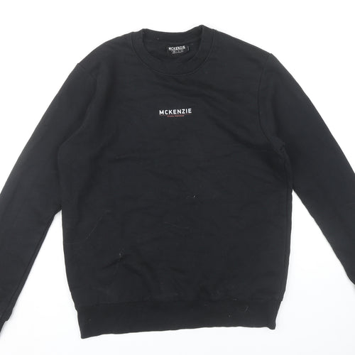 McKenzie Men’s Black Crew Neck Sweatshirt Size M Pullover Logo