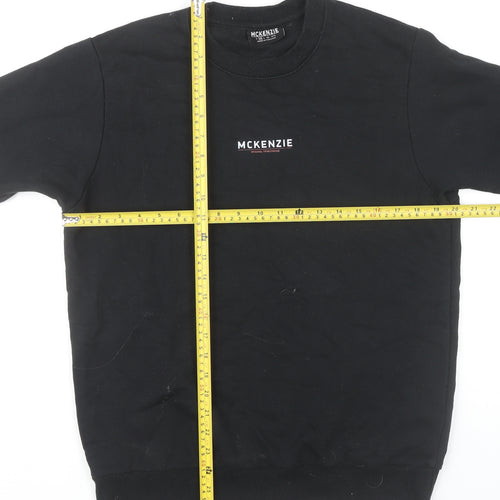 McKenzie Men’s Black Crew Neck Sweatshirt Size M Pullover Logo