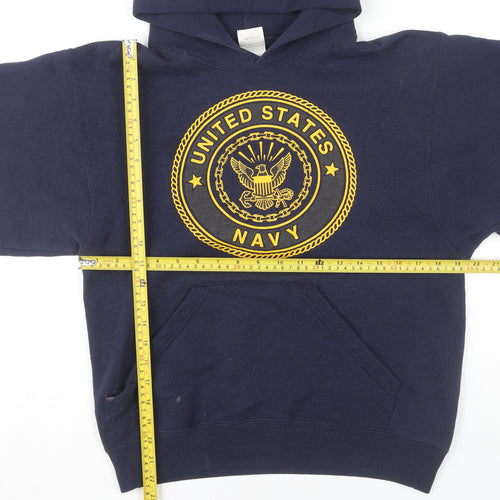 Soffe Unisex Adults Navy Blue Pullover Hoodie Small US Navy Logo