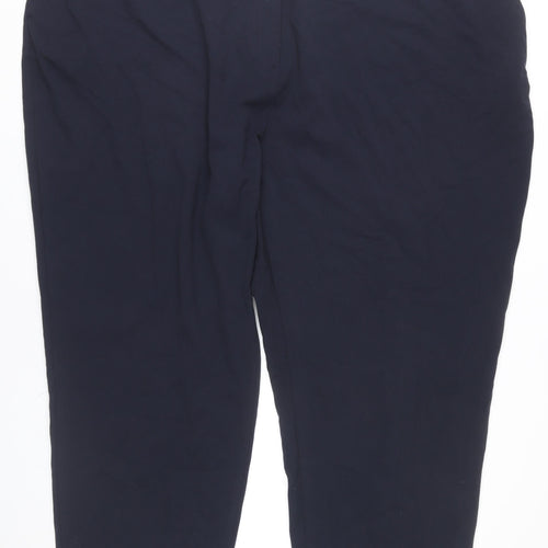 Marks and Spencer Womens Blue Size 32 Regular Work Trousers