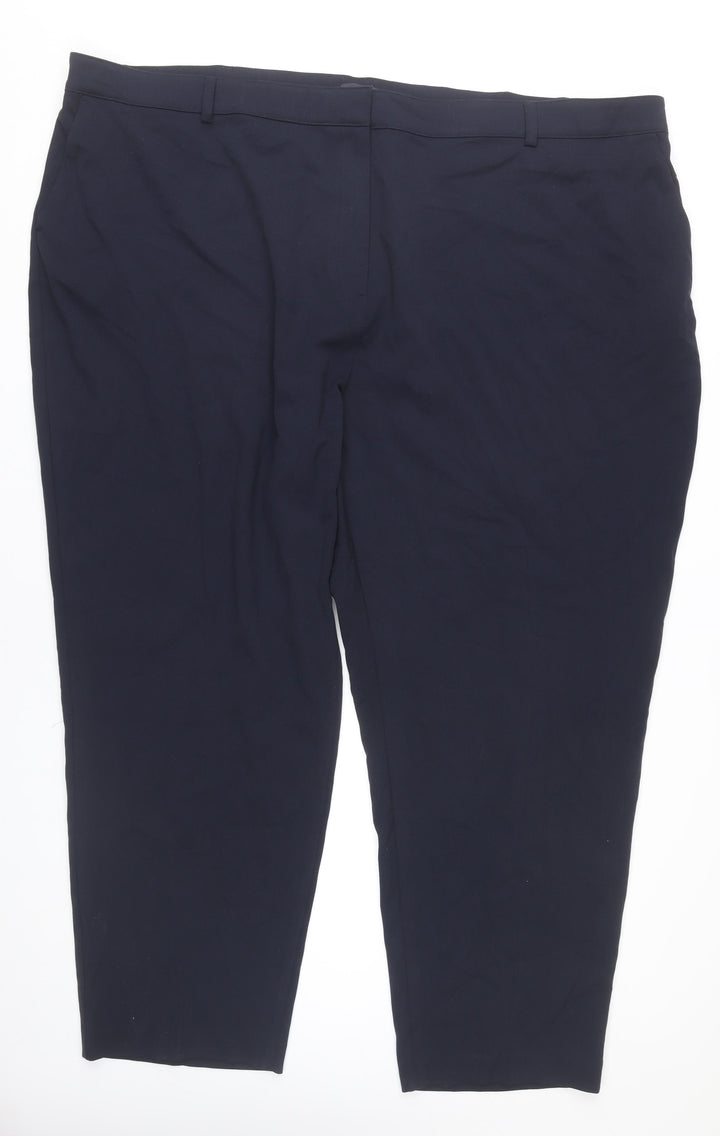 Marks and Spencer Womens Blue Size 32 Regular Work Trousers