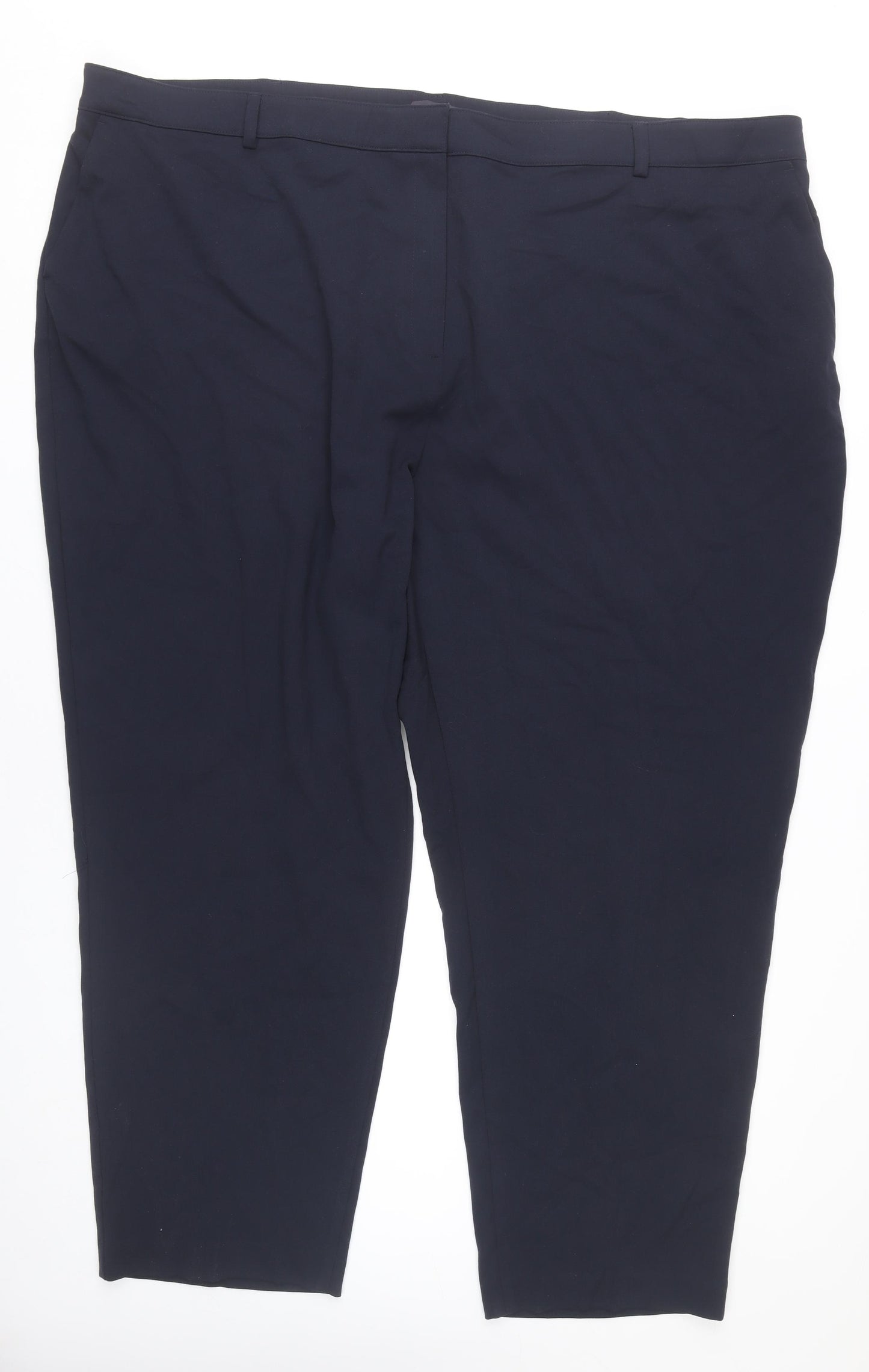 Marks and Spencer Womens Blue Size 32 Regular Work Trousers
