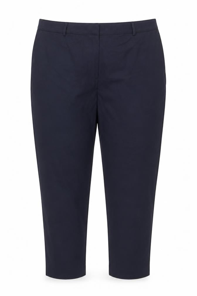 Front view of Marks & Spencer women’s blue, size UK 32, regular work trousers