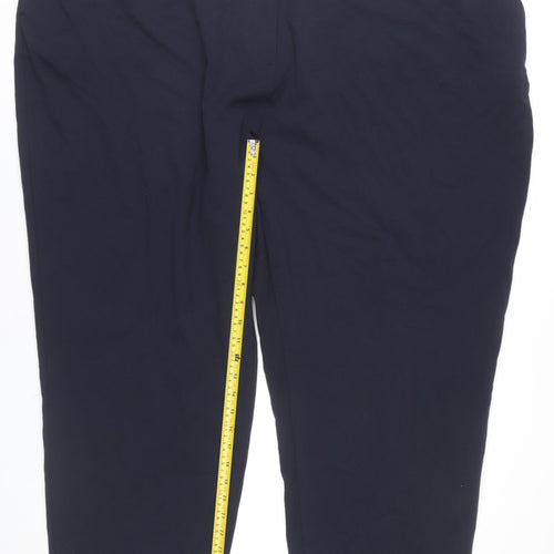 Marks and Spencer Womens Blue Size 32 Regular Work Trousers
