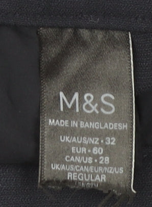 Marks and Spencer Womens Blue Size 32 Regular Work Trousers