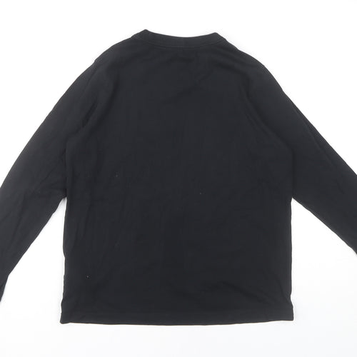 Nike Girls Black XL Long Sleeve Graphic Logo Cotton T-Shirt