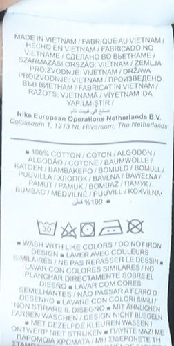 Nike Girls Black XL Long Sleeve Graphic Logo Cotton T-Shirt
