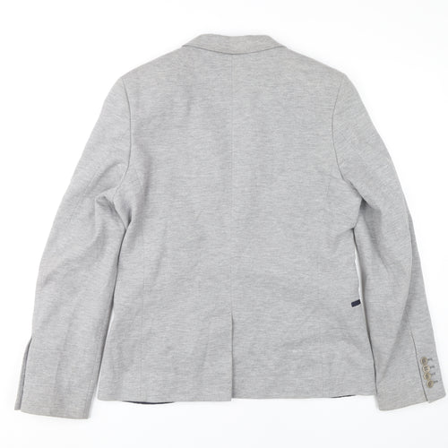 Topman Unisex Adults Grey Blazer Jacket Size L 40in Chest Single-Breasted