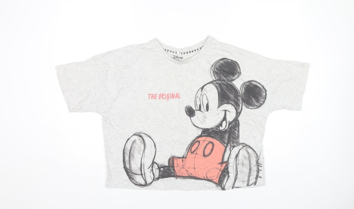 Disney Women’s Grey Mickey Mouse Nightshirt T-Shirt UK 10-12