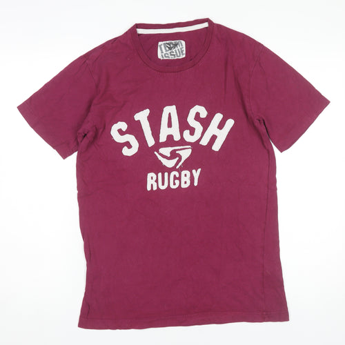 Stash Rugby Team Issue Men's Red Cotton Graphic T-Shirt Size S