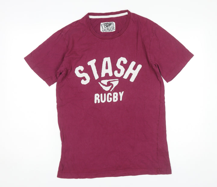 Stash Rugby Team Issue Men's Red Cotton Graphic T-Shirt Size S