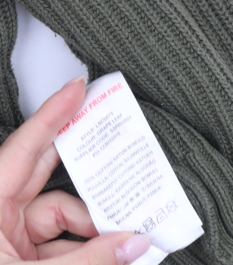 Lyle & Scott Boys Green Knit Cotton Jumper 14-15 Years Crew Neck Pullover