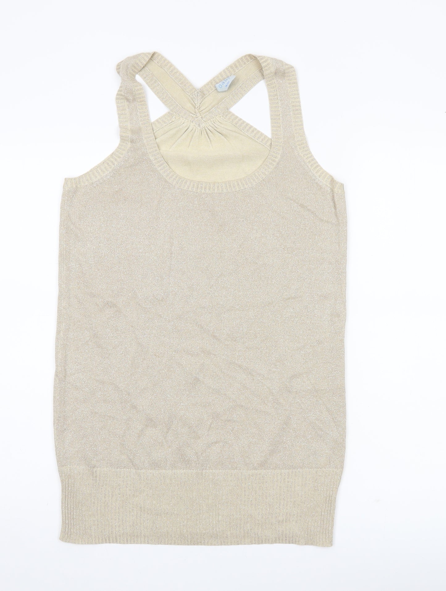 Oasis Women’s Beige Size 14 Scoop Neck Sleeveless Knit Vest Top
