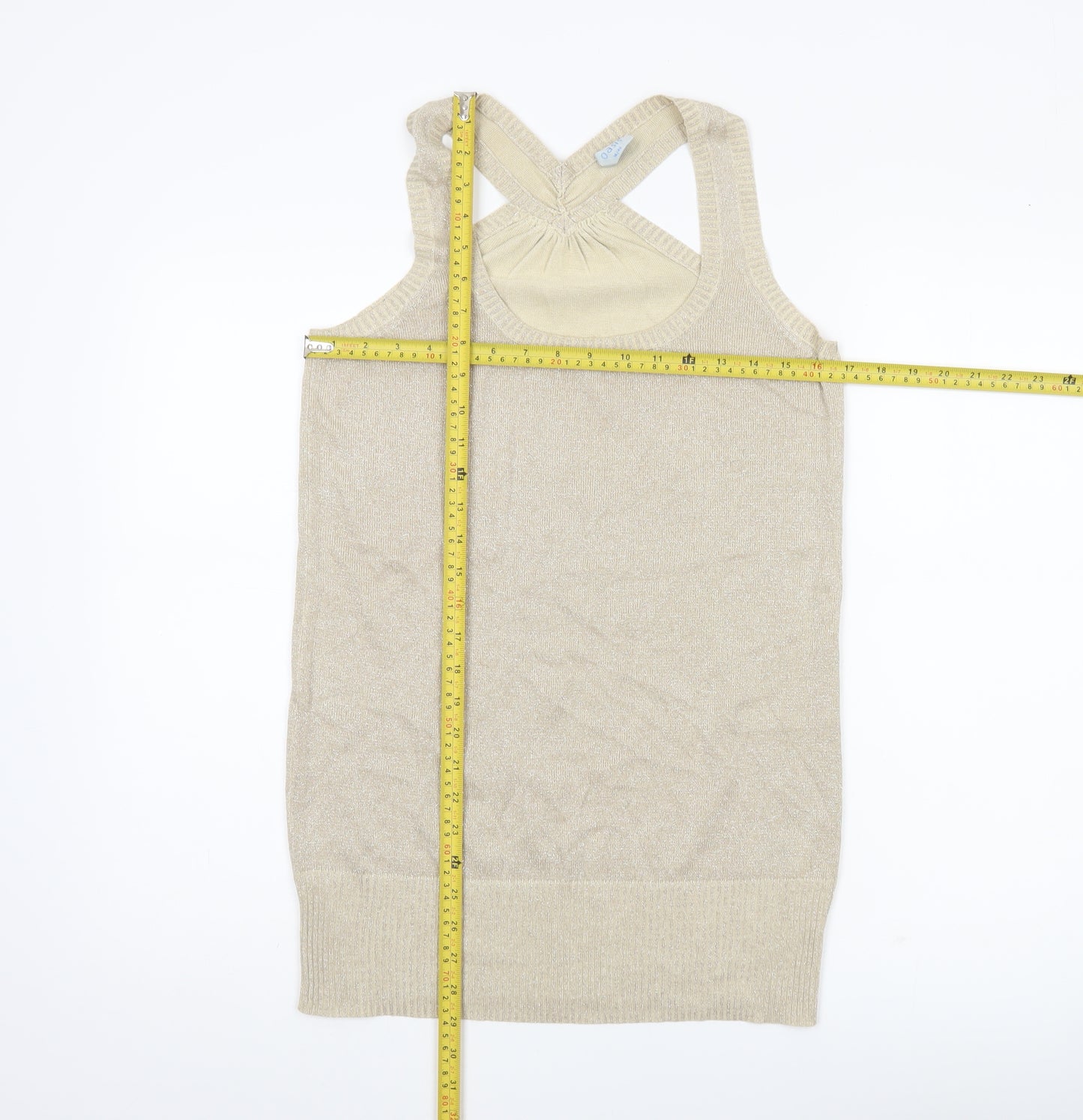 Oasis Women’s Beige Size 14 Scoop Neck Sleeveless Knit Vest Top