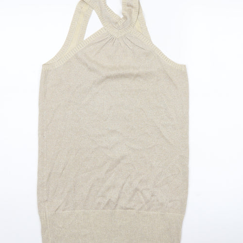 Oasis Women’s Beige Size 14 Scoop Neck Sleeveless Knit Vest Top