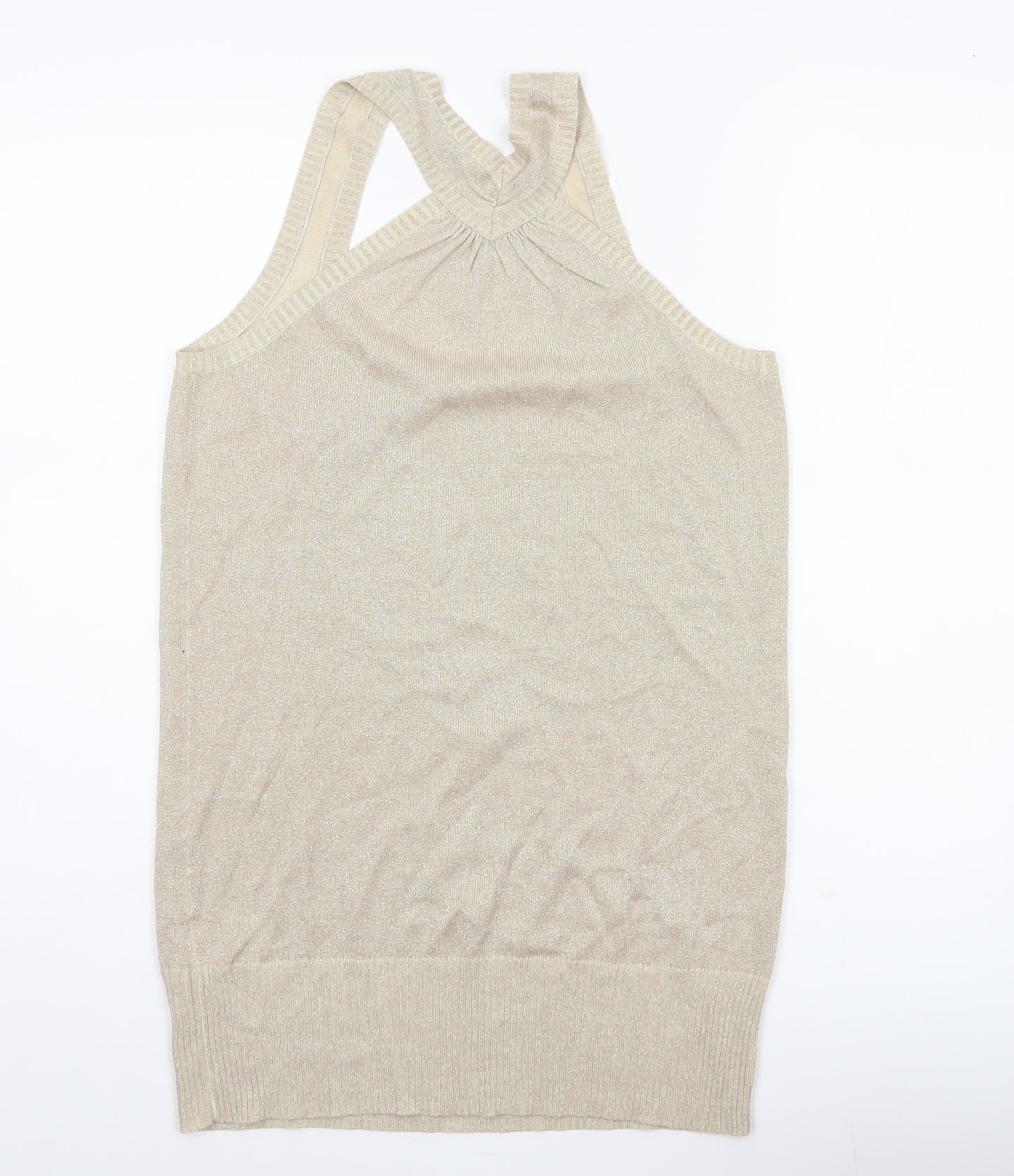 Oasis Women’s Beige Size 14 Scoop Neck Sleeveless Knit Vest Top