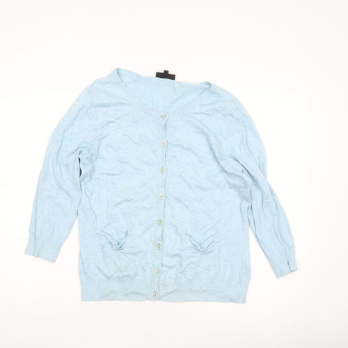 Warehouse Women’s Blue V-Neck Button Cardigan UK 16