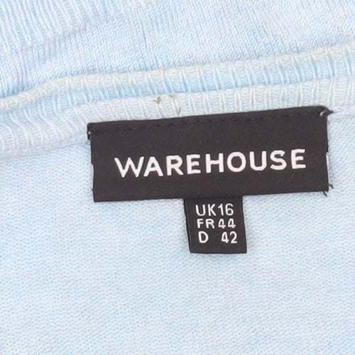 Warehouse Women’s Blue V-Neck Button Cardigan UK 16