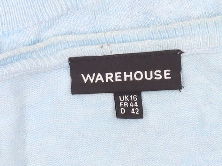 Warehouse Women’s Blue V-Neck Button Cardigan UK 16