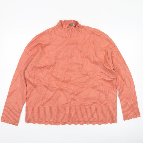 Oasis Women’s Pink Mock Neck Knit Pullover Jumper Size S