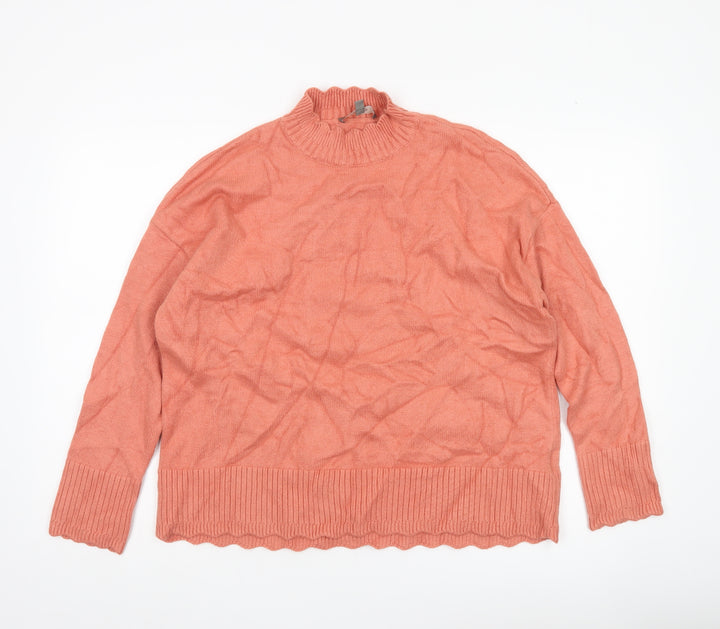 Oasis Women’s Pink Mock Neck Knit Pullover Jumper Size S