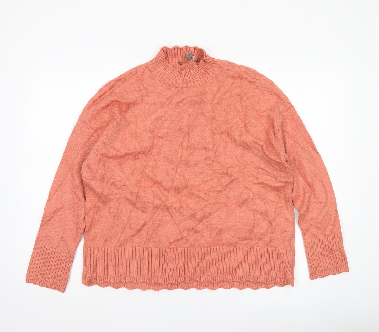 Oasis Women’s Pink Mock Neck Knit Pullover Jumper Size S