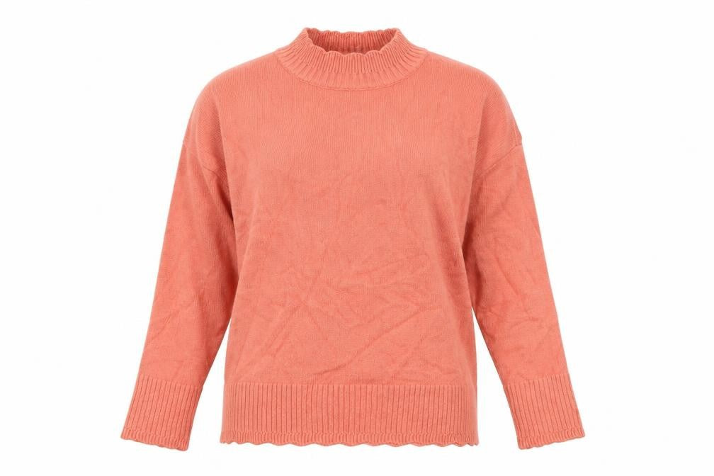 Front view of Oasis Women’s Pink Mock Neck Knit jumper, size S